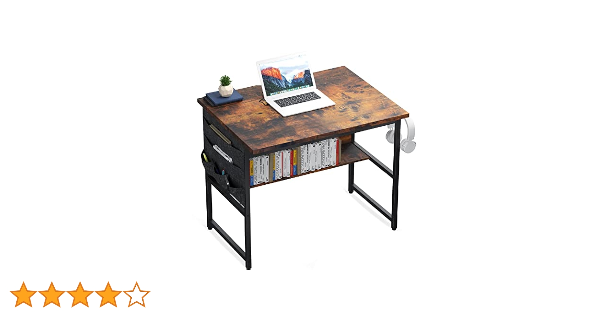 Amazon | ZXD pcデスク ラック付き 幅80cm×奥行50cm パソコン
